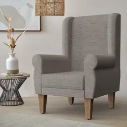 Chumbak Bangalore Solid Grey Sheesham Wood Begum Wing Chair-image-44