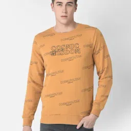Crimsoune Club Mustard Regular Fit Printed Sweatshirt-image-71