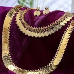 Zeneme Gold Plated Temple Coin Jewellery Set-image-21