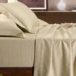 Maspar Beige Cotton Self Print King Size Bedsheet with 2 Pillow Case-29