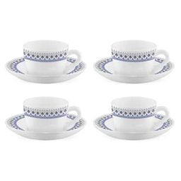Larah by Borosil White Ceramic Opalware Cup and Saucer Set of 12 140ml-11