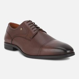 Louis Philippe Men Textured Square-Toe Leather Formal Derbys-image-65