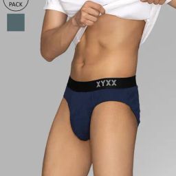 XYXX Navy & Olive Cotton Briefs - Pack of 2-picture-14