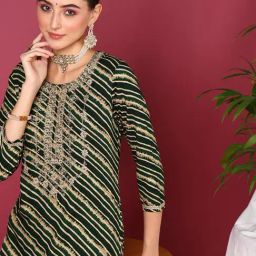 Vaamsi Green Printed Straight Kurta-image-83