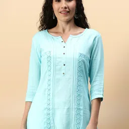 Anouk Rustic Floral Embroidered Thread Work Thread Work Pleated Kurti-37