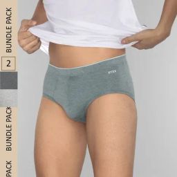 XYXX Grey Melange Cotton Briefs - Pack of 2-image-74