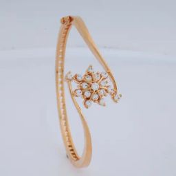 Kushal's Fashion Jewellery White Gold Polished Zircon Kada for Women-picture-2