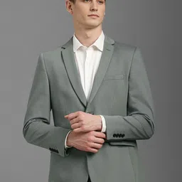 Louis Philippe SportPure Cotton Notched Lapel Single Breasted Formal Blazer-46