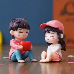 eCraftIndia Solid Polyresin Cute Romantic Couple Statue-image-45