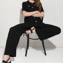 Vero Moda Black Straight Fit High Rise Pants-image-74
