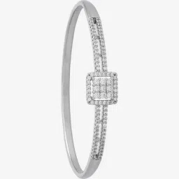 Kushal's Fashion Jewellery White Rodium Polished Zircon Kada for Women-picture-30