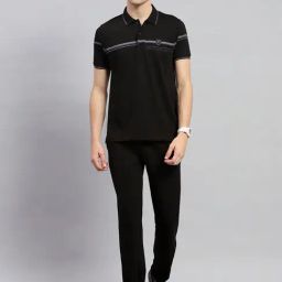 Monte Carlo Black Regular Fit Striped Trackpants-image-59