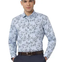 Peter England Blue Regular fit Floral Shirt-picture-1