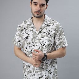 BLUWEEA Men Comfort Floral Printed Casual Shirt-image-90