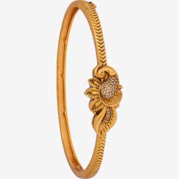 Kushal's Fashion Jewellery White Gold Polished Antique Kada for Women-picture-48