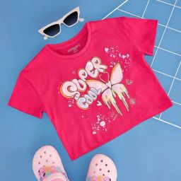 Pantaloons Junior Kids Raspberry Sorbet Cotton Regular Fit Top-image-82