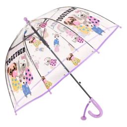 Little Surprise Box Purple Polyester Puppy Family Print Umbrella-picture-49
