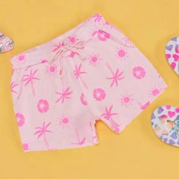 Pantaloons Junior Kids Candy Pink Cotton Printed Shorts-picture-13