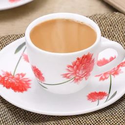 Larah by Borosil Multicolor Ceramic Opalware Cup and Saucer Set of 12 220ml image 4