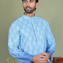 Anouk Men Geometric Printed Sequinned Kurta-12