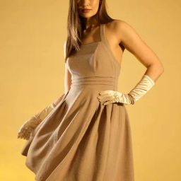 Stylecast X Kassually Beige Fit And Flare Dress-picture-36