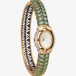 Kushal's Fashion Jewellery Mint Victorian Polished Kundan Kada for Women-picture-33