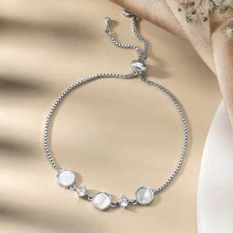Peora Silver Flexible fit Bracelets for Women-image-24