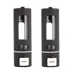 Caisson 400 ml Plastic Liquid Shampoo Dispenser Black (Pack of 2)-image-53