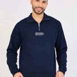 Styli Navy Blue Cotton Long Sleeves Printed Sweatshirts-picture-31