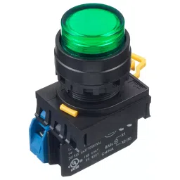 IDEC Industrial Pushbutton Switches PB SWITCH, SPST-NO, 240VAC, SCREW, GREEN, YW1L-M2E10QM3G-47