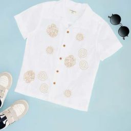 Pantaloons Junior Boys Bright White Cotton Solid Shirt-image-52