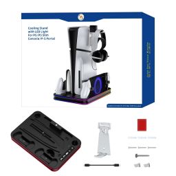 JYS Multi-Functional PS5 / PS5 Slim & PS Portal Cooling Fan Stand With Dual Controller Charger - RGB Lights - RS8545 JYS Multi-Functional PS5 / PS5 Slim & PS Portal Cooling Fan Stand With Dual Controller Charger - RGB Lights - RS8545 image 1
