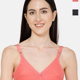 NAIDU HALL Pack Of 3 Full Coverage Non Padded Cotton Everyday Bras With All Day Comfort-image-22