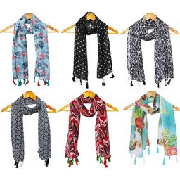 StoleVilla Women Pack pf 6 Printed Scarf-image-84