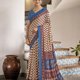 Chandbaali Ajrak Printed Pure Cotton Bagru Saree-5
