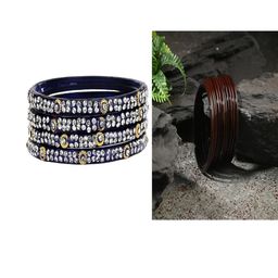 SOMIL Set of 28 Blue Alloy Bangles-image-90