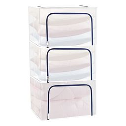 HOUSE OF QUIRK White 3 Pieces Foldable Transparent Storage Bags-50