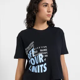Ajile by Pantaloons Typography Print Cotton Top-image-1