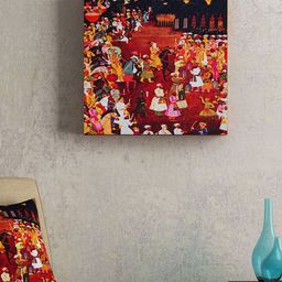 SEJ by Nisha Gupta Brown & Red Folk Framed Wall Painting-image-36