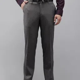Van Heusen Men Checked Slim Fit Formal Trousers-image-84