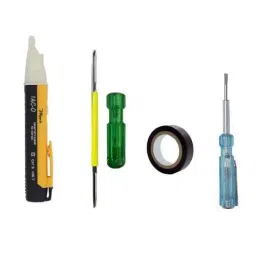 Hillgrove Electrical Non Contact Voltage Tester Set with Electrical Tape, Line Tester & 2-in-1 Screwdriver, HGCM210M1-32