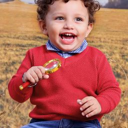 Babyhug Cotton Full Sleeves Solid Knit Pullover Sweater - Red-image-89