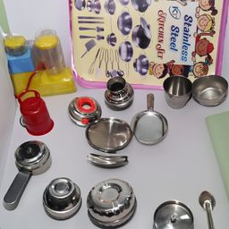 Vworld pcs Mini Stainless Steel Utensils Non Toxic Indian Kitchen Set Great Kitchen Toys Its My Dream Kitchen Set - 17 Pieces-24