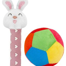 SnugglePuff Bunny Rattle (Two Sounds) & 11cm Ball Combo  Multicolor-11