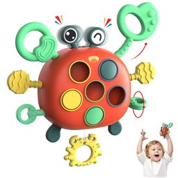 BitFeex Silicone Crab Rope Activity Sensory Toys for Kids Pull String Baby Educational Rattle Toy - Multicolor-21