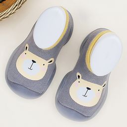 Infantso Cuddle Creatures Anti-Skid Cotton Socks Shoes with Rubber Sole for Walking Babies & Toddlers - Voilet-image-57