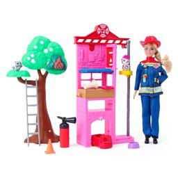 Barbie Careers Firefighter Doll & Color Changing Playset with Fire Extinguisher & Squirt Toy Multicolor - Height 35.5 cm-image-3
