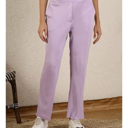 Zelena 100% Modal Solid Maternity Pant - Lavender-image-50