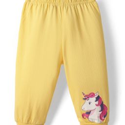 Doodle Poodle Single Jersey Knit Full Length Lounge Pant With Unicorn Print - Yellow-image-87
