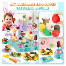 Fiddlerz Colorful Music Ice Cream 3D Color Mud Set With Light Music For Children DIY Ice Cream Machine Colored image 2